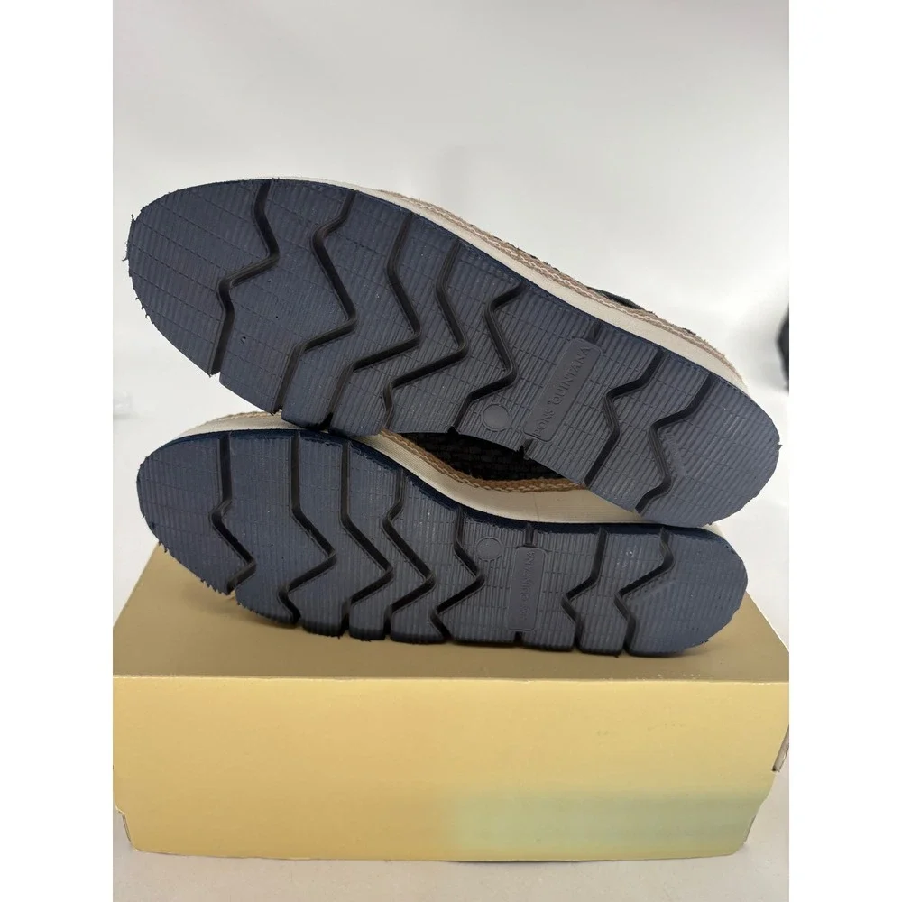 Pons Quintana Shoes Espadrille Women Size‎ 36 / 6 Blue Metallic Oxford Platform